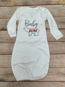 Embroidered Baby Bear Gown