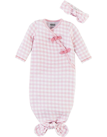 Gingham Gown & Bow Set